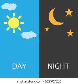 Sun Moon Day Night Stock Vector (Royalty Free) 529907236 | Shutterstock