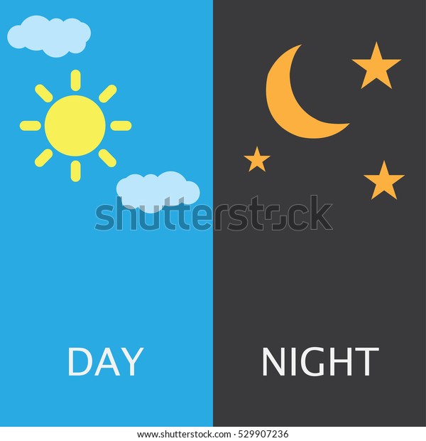 Sun Moon Day Night Stock Vector (Royalty Free) 529907236 | Shutterstock