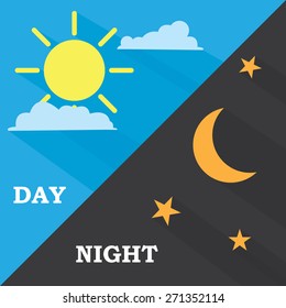 Sun Moon Day Night Vector Stock Vector (royalty Free) 271352114