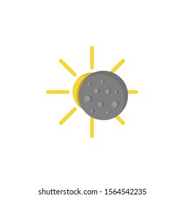 Sun moon eclipse icon. Simple line, outline vector of two color weather icons for ui and ux, website or mobile application