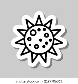 Sun, moon, eclipse simple icon vector. Flat design. Sticker with shadow on gray background.ai