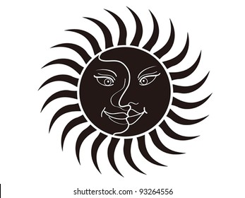 sun and moon face