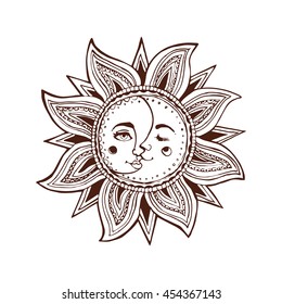 Sun Moon Drawing Hd Stock Images Shutterstock