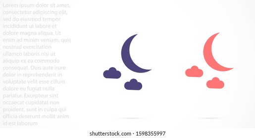 Sun and moon flat icon. Sign sun and moon. Vector logo for web design, mobile and infographics. Vector illustration eps10. Isolated on white background.
