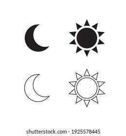 Sun And Moon Flat Icon. Sign Sun And Moon