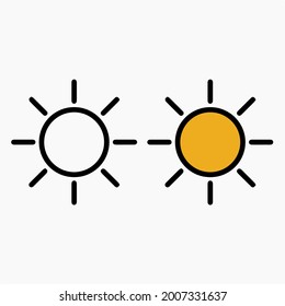 Sun and moon flat icon. Sign sun and moon. Vector logo for web design, mobile and infographics. Vector illustration eps10. Isolated on white background.