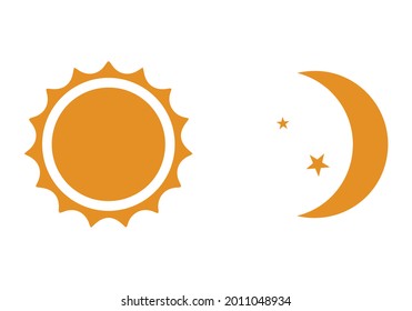 Sun and moon flat icon. Sign sun and moon.