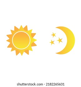 Sun and moon flat icon. Vector logo for web design, mobile and infographics