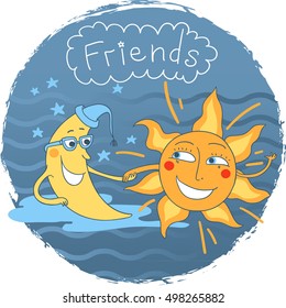 The sun and moon friends