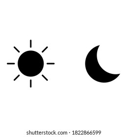 sun and moon glyph icon simple design