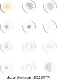 Sun and moon graphic illustrations