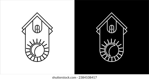 Sonne und Mond-Haus Vektor-Logo