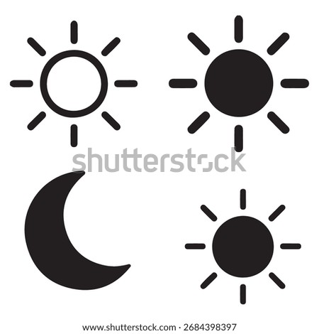 Sun Moon Icon Day Night Weather Symbol