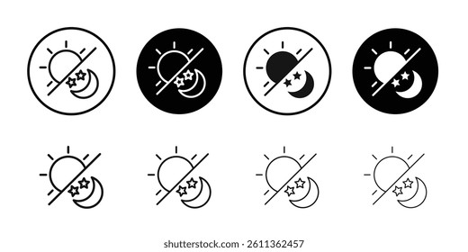 Sun and moon icon Flat art illustration in outline