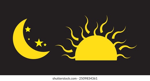 sun and moon icon illustration. EPS 10.