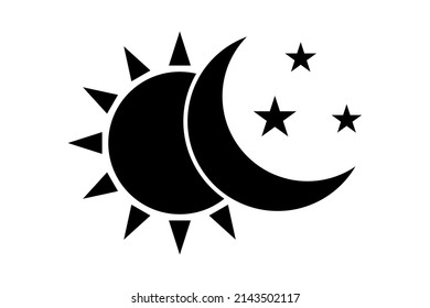 Sun moon icon illustration isolated vector sign symbol