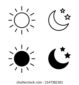 Sun moon icon illustration isolated vector sign symbol.