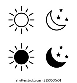 Sun moon icon illustration isolated vector sign symbol.