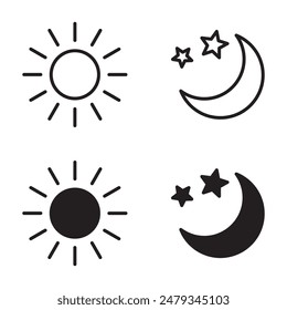 Sonnenmond-Symbol Illustration isolierte Vektorgrafik-Zeichen-Symbol.