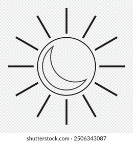 Ilustración de icono de luna de sol símbolo de signo de Vector aislado. EPS 10.
