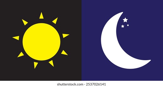 Sun moon icon illustration isolated vector sign symbol