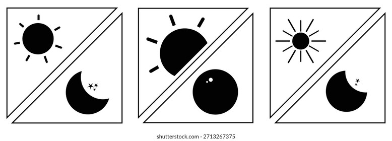 Ilustración de icono de luna de sol símbolo de signo de Vector aislado. Eps10