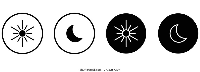 Ilustración de icono de luna de sol símbolo de signo de Vector aislado. Eps10