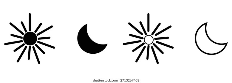 Ícone de lua solar ilustração símbolo de sinal de vetor isolado. Eps10