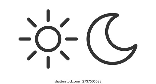 Sun and moon icon illustration isolated vector sign symbol. silhouette icons. Morning and night.