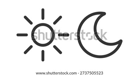 Sun and moon icon illustration isolated vector sign symbol. silhouette icons. Morning and night.