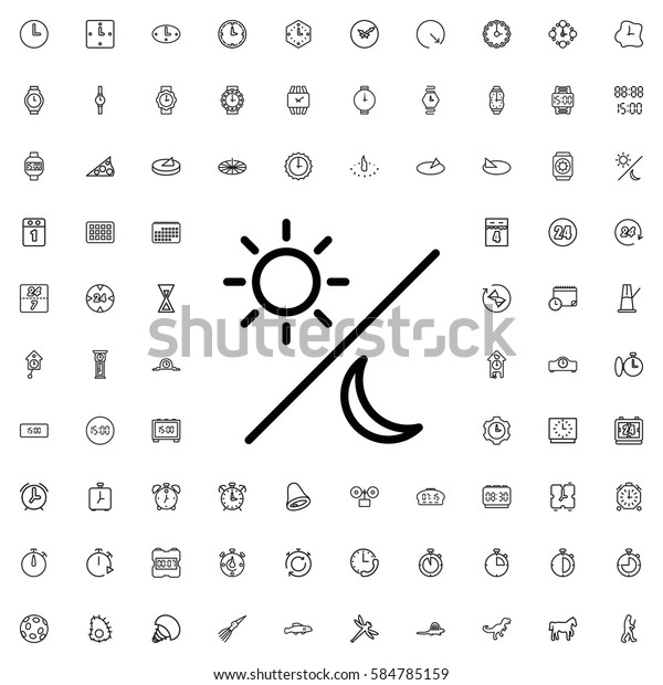 sun and moon icon illustration isolated vector sign\
symbol. Time icons set.