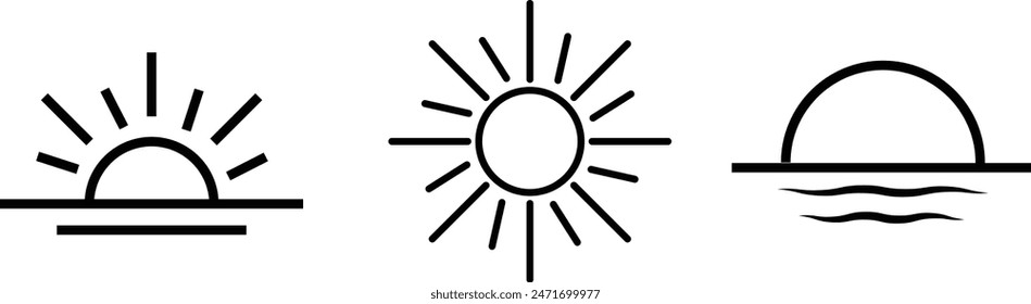 Sun and moon icon isolated on white background. Day and night. Vector illustration eps 10.