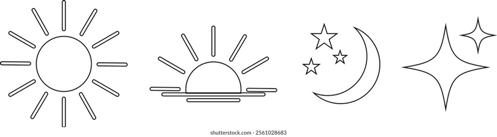 sun and moon icon isolated on white background. vector eps10