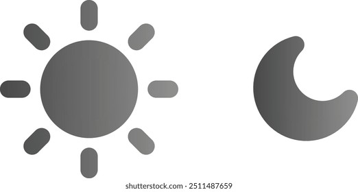 sun and moon icon sign  day and night icon sign