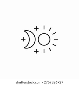 sun and moon icon sign vector
