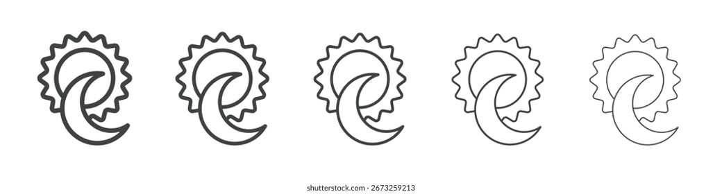 Icono de sol y luna Ilustración simple Símbolo de colección