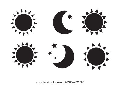 Sun and moon icon vector day and night icon set. dark and light mode icons. vector illustration eps 10