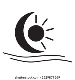 sun and moon icon vector design