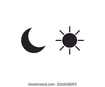 Sun and moon icon. Vector illustration.