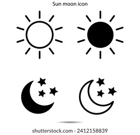 Sun moon icon vector illustration graphic on background