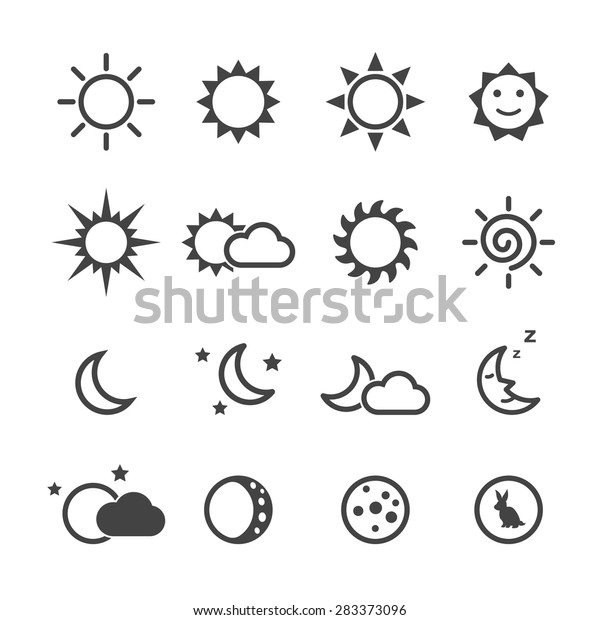 太陽と月のアイコン モノクルベクター画像シンボル のベクター画像素材 ロイヤリティフリー