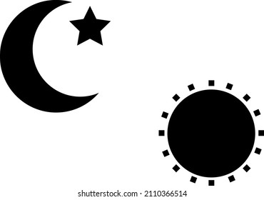 Sonne und Mond Symbol, Vektorbeste flache Symbol..eps