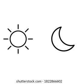 sun and moon line icon simple design