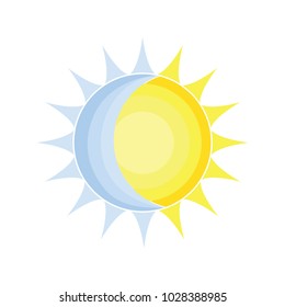 Sun and Moon logo. Abstract vector illustration