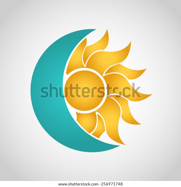 Sunとmoonのロゴ 抽象的なベクターイラスト のベクター画像素材 ロイヤリティフリー
