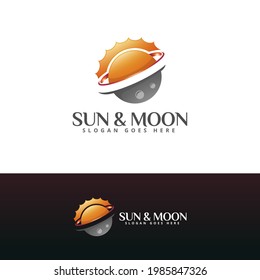 sun and moon logo template