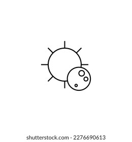 Sun and moon on white background