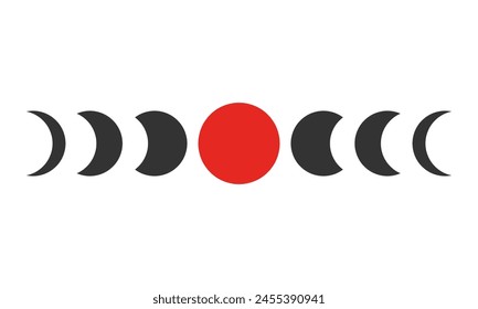 abstracto póster moderno, astrología o Ilustración vectorial esotérica, decoración de Fondo de pantalla o impresión de pared, boho sun y crescent minimalista mediados de siglo arte retro