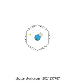 Sol, luna y planeta Tierra en icono