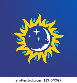 Sun And Moon Rays Logo